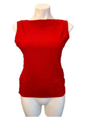J. Crew Bright Red Ribbed Sleeveless Tank